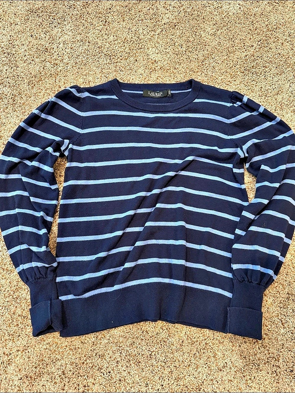 Lauren Ralph Lauren Striped Crewneck Blue & White Small